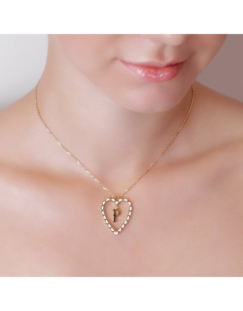 Calliope Alphabet Heart Necklace in Letter O