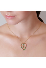 Calliope Alphabet Heart Necklace in Letter O