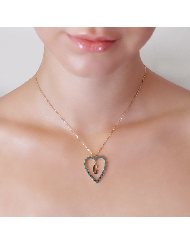 Calliope Alphabet Heart Necklace in Letter H