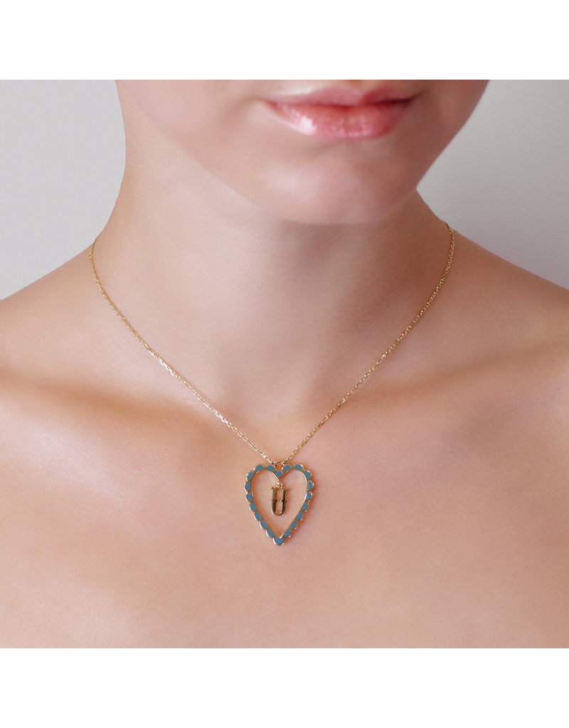 Calliope Alphabet Heart Necklace in Letter U
