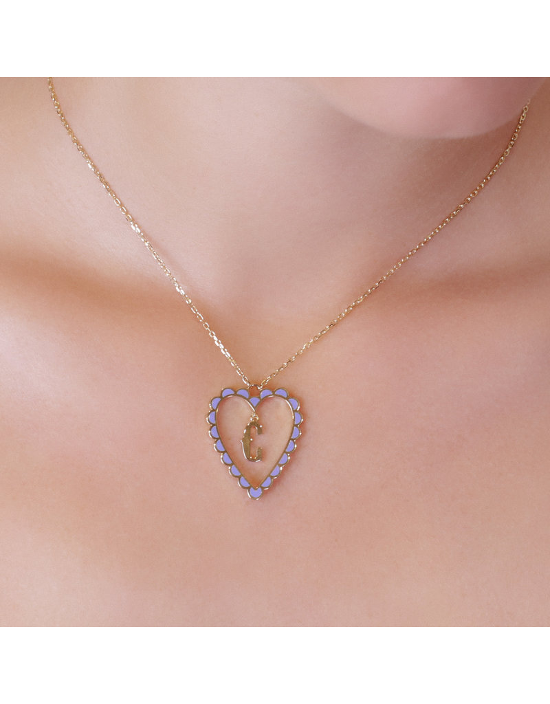 Calliope Alphabet Heart Necklace in Letter A