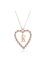 Calliope Alphabet Heart Necklace in Letter K