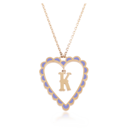 Calliope Alphabet Heart Necklace in Letter K