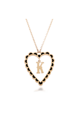 Calliope Alphabet Heart Necklace in Letter K