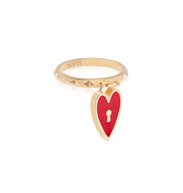 SKJ Calliope Love Lock Ring in Red