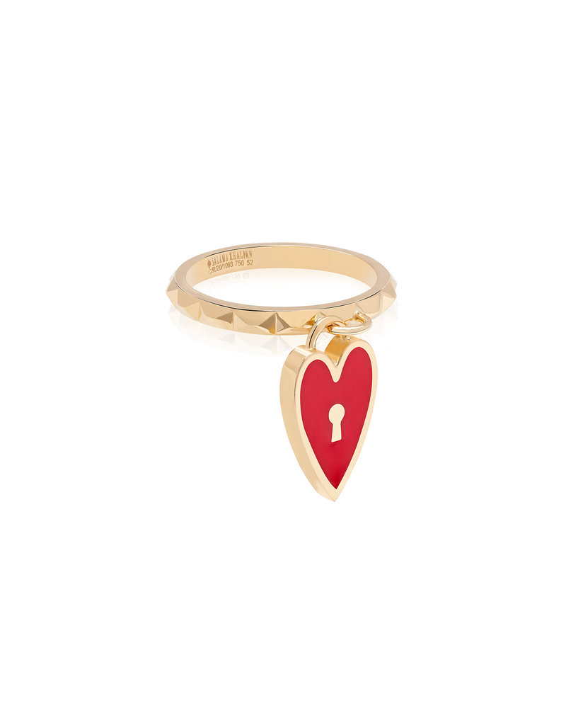 SKJ Calliope Love Lock Ring in Red