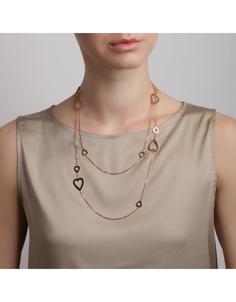 Calliope Long Heart Necklace in Full Gold