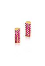 SKJ Shanhan Chevron Mini Hoop Earrings in Red Lantern