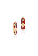 Calliope Harlequin Star Hoop Earrings in Scarlet (Limited Edition)