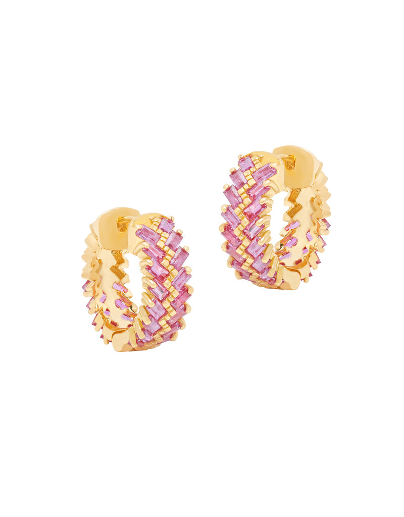 Shanhan Chevron Mini Hoop Earrings in Cherry Blossom