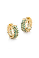 Shanhan Chevron Mini Hoop Earrings in Bonsai