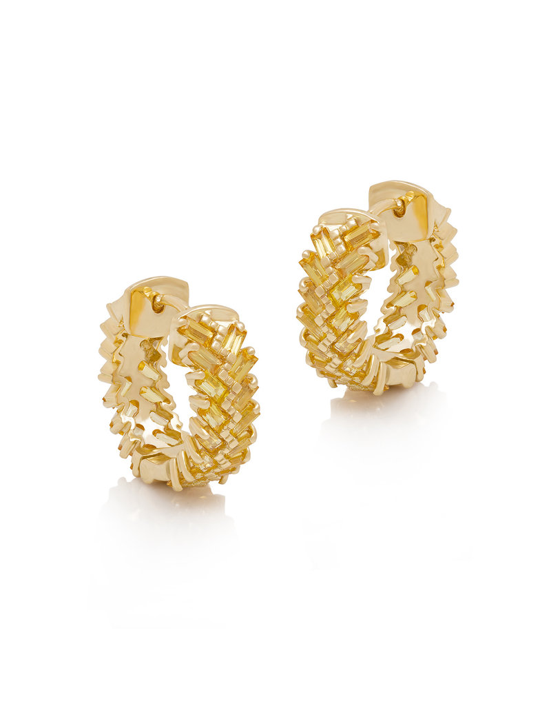 Shanhan Chevron Mini Hoop Earrings in Narcissus