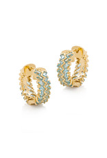 Shanhan Chevron Mini Hoop Earrings in Blue Lotus