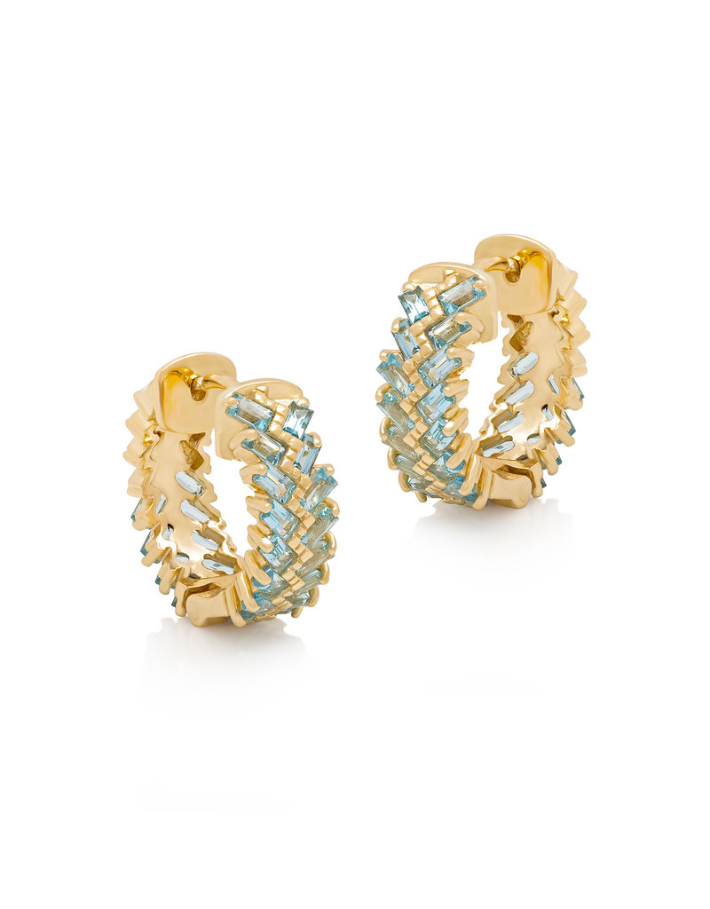 Shanhan Chevron Mini Hoop Earrings in Blue Lotus