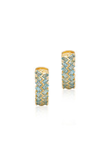 Shanhan Chevron Mini Hoop Earrings in Blue Lotus