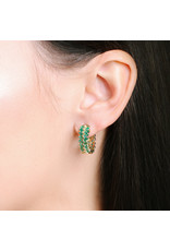 Shanhan Chevron Mini Hoop Earrings in Bonsai