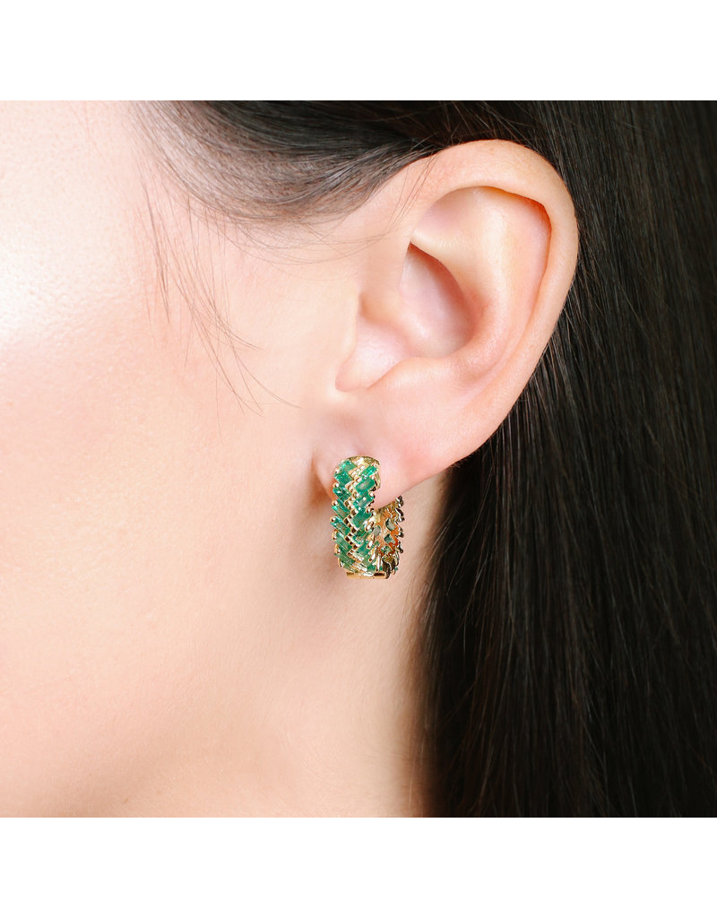 Shanhan Chevron Mini Hoop Earrings in Bonsai