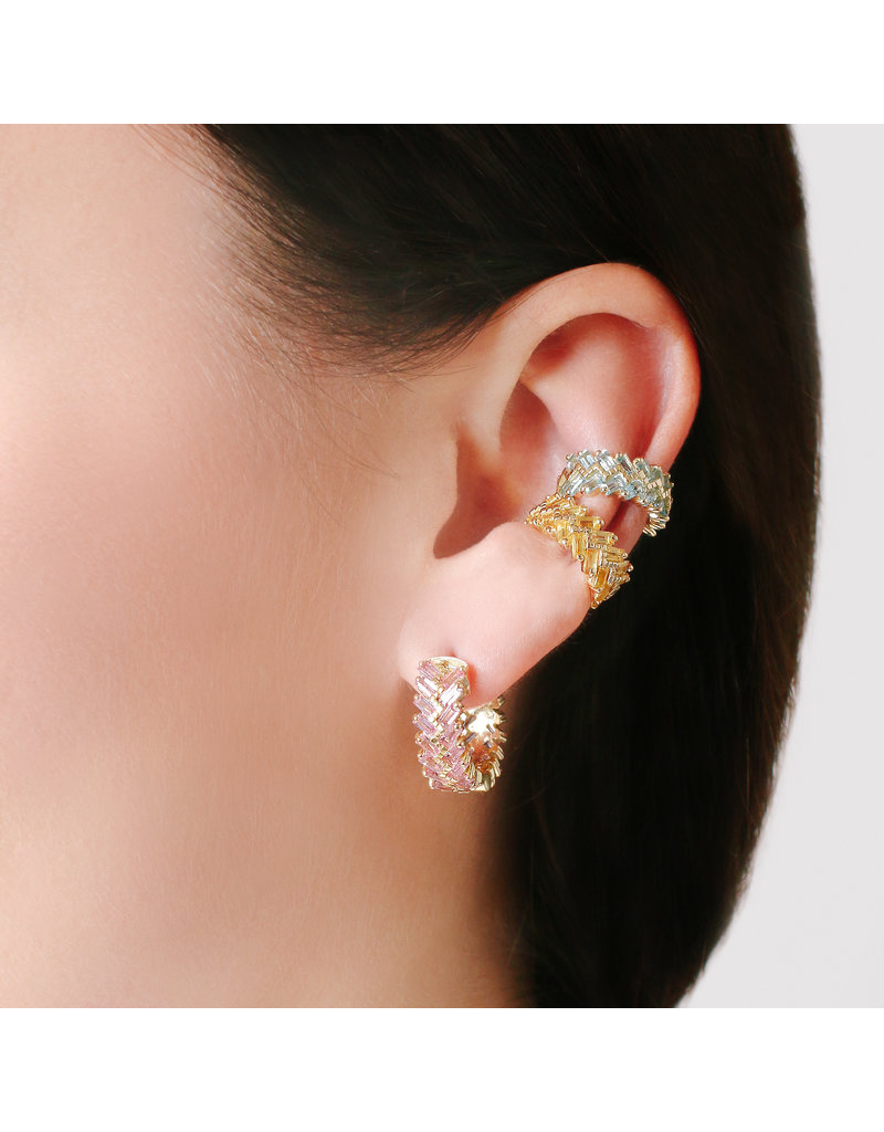 Shanhan Chevron Mini Hoop Earrings in Cherry Blossom