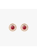 Shanhan Moon Single Motif Earrings in Red Lantern