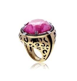 Feline Round Tourmaline  Ring