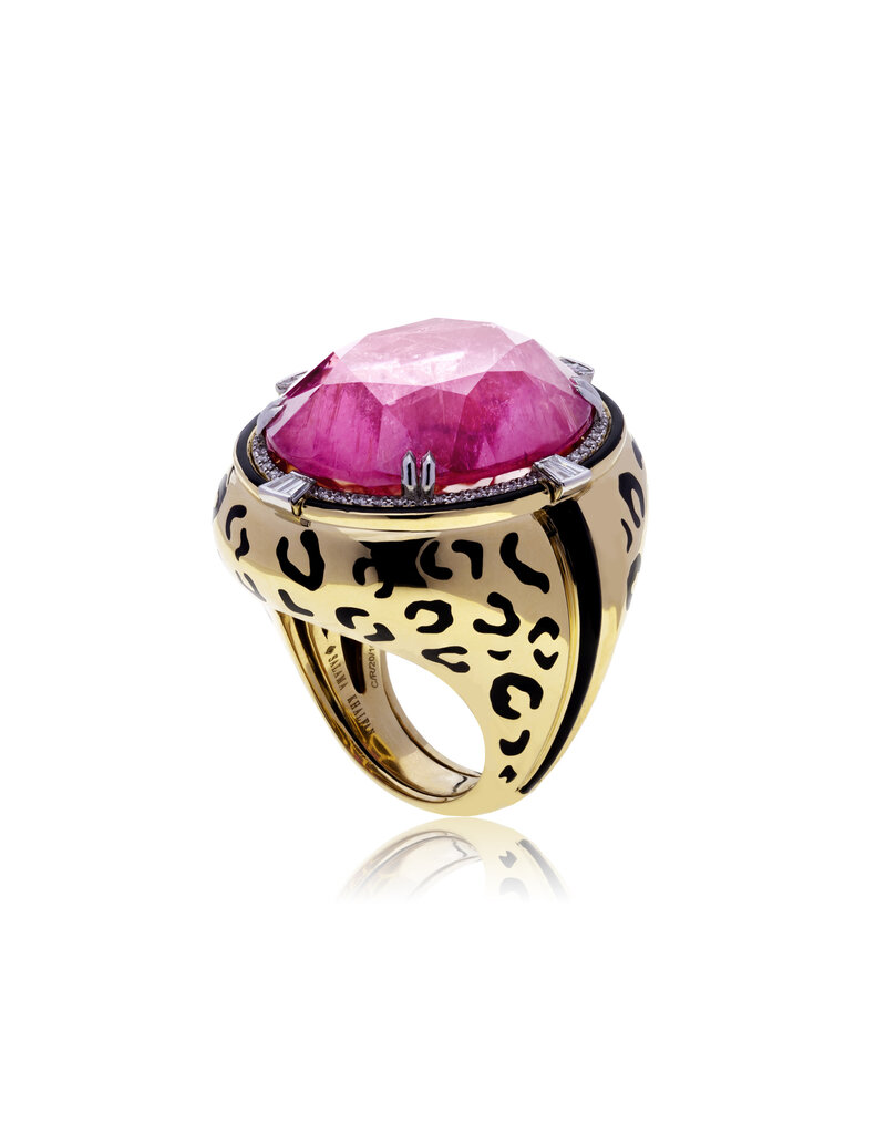 Feline Round Tourmaline  Ring