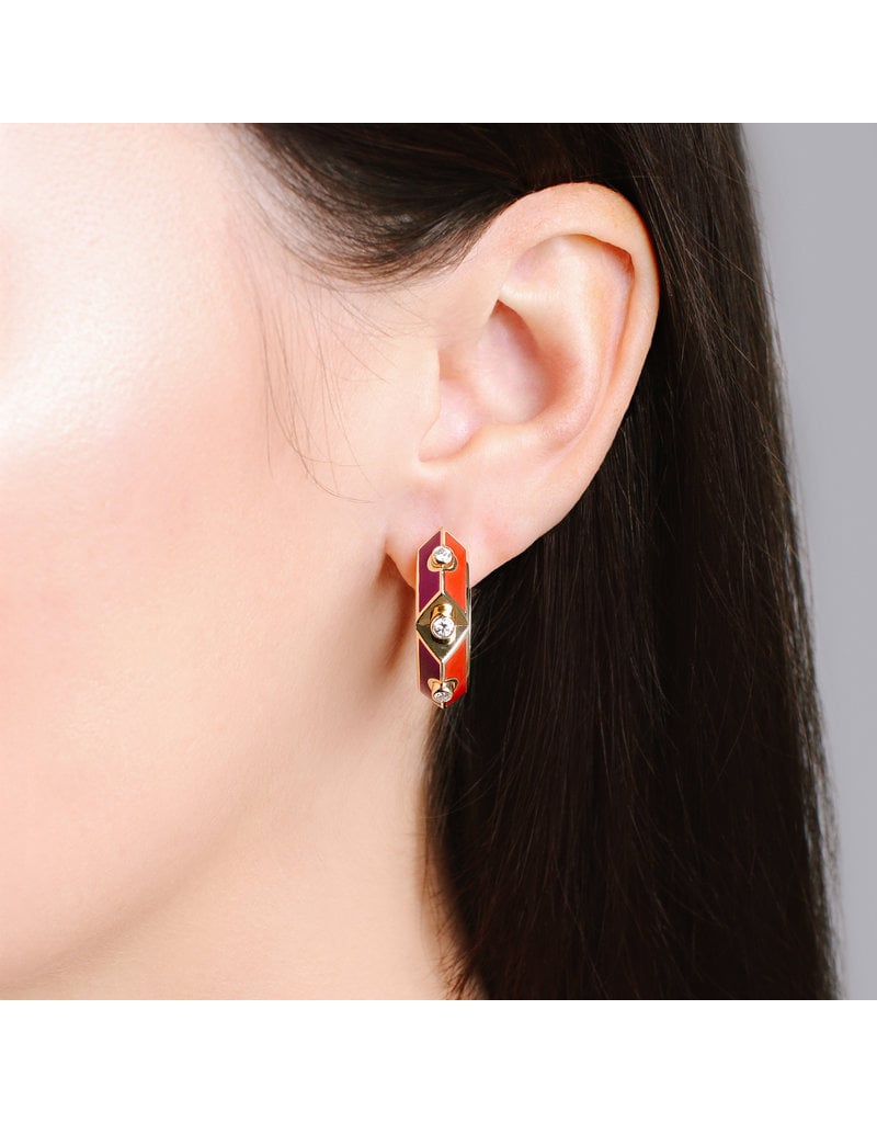 Calliope Harlequin Star Ear Hoop in Scarlet