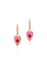 Calliope Heart Earrings in Pink