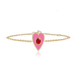 Calliope Heart Bracelet in Pink