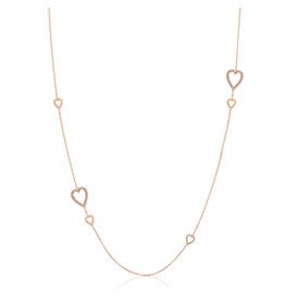 Calliope Long Heart Necklace with Diamonds