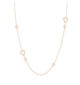 Calliope Long Heart Necklace in Full Gold