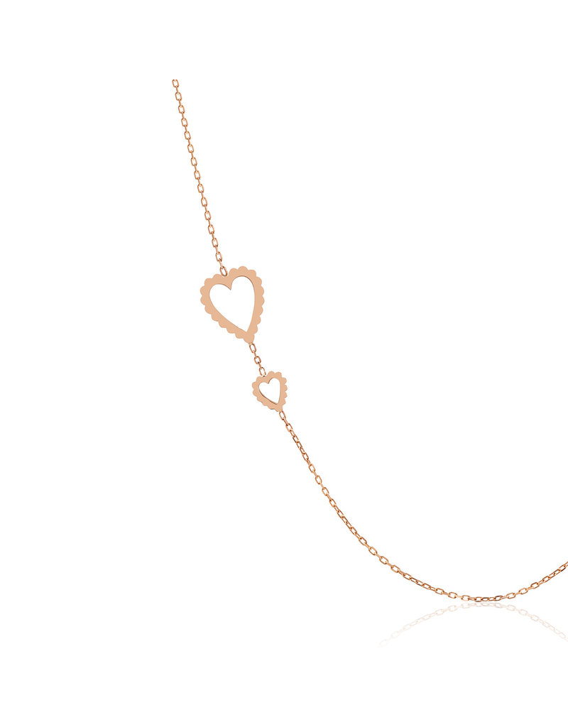 Calliope Long Heart Necklace in Full Gold