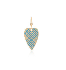 Calliope Carnival Heart Charm in Blue Tartan