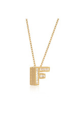 Spell My Love Mini Necklace Letter F  in Yellow Gold