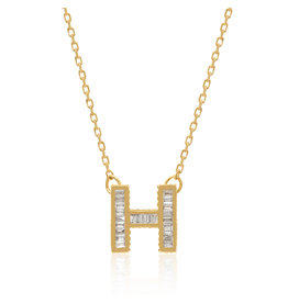 Spell My Love Mini Necklace Letter H in Yellow Gold