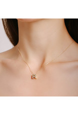 Spell My Love Mini Necklace Letter R in Yellow Gold