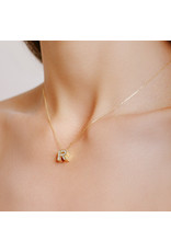 Spell My Love Mini Necklace Letter R in Yellow Gold