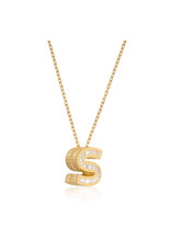 Spell My Love Mini NEcklace Letter S in Yellow Gold