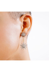 Starflake 2-Star Drop Dangle Earrings