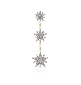 Starflake 3-Star Drop Dangle Solo Earring