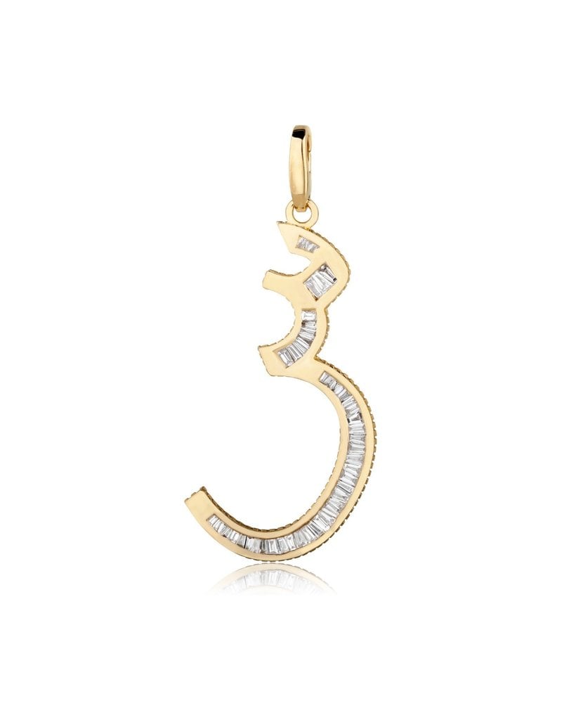 Spell My Love Arabic Charm س Yellow Gold