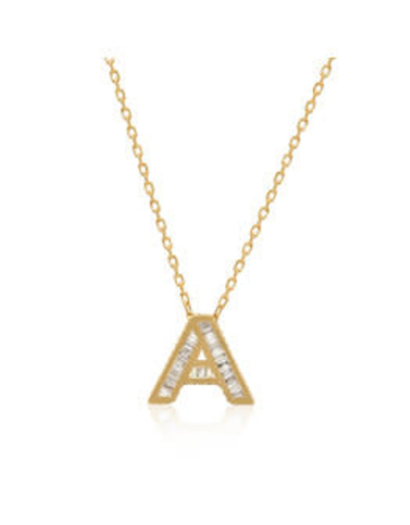 Spell My Love Mini Necklace Letter A  in Yellow Gold