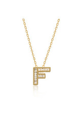 Spell My Love Mini Necklace Letter F  in Yellow Gold