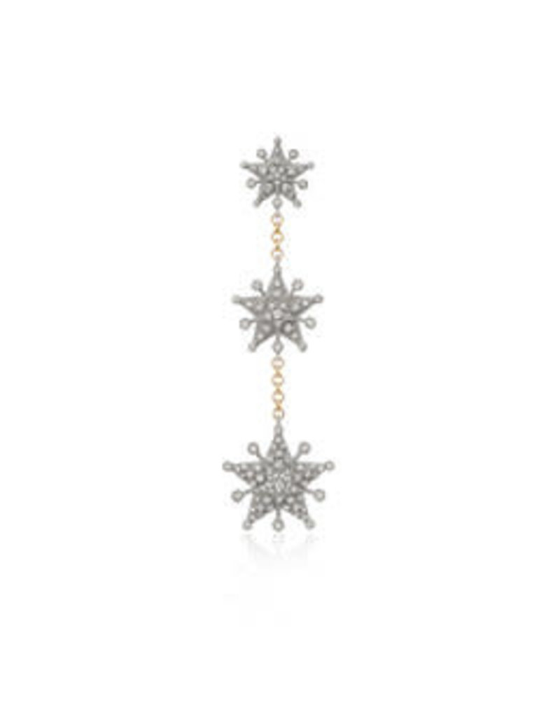 Starflake 3-Star Drop Dangle Solo Earring