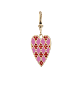 Calliope Carnival Heart Charm in Pink