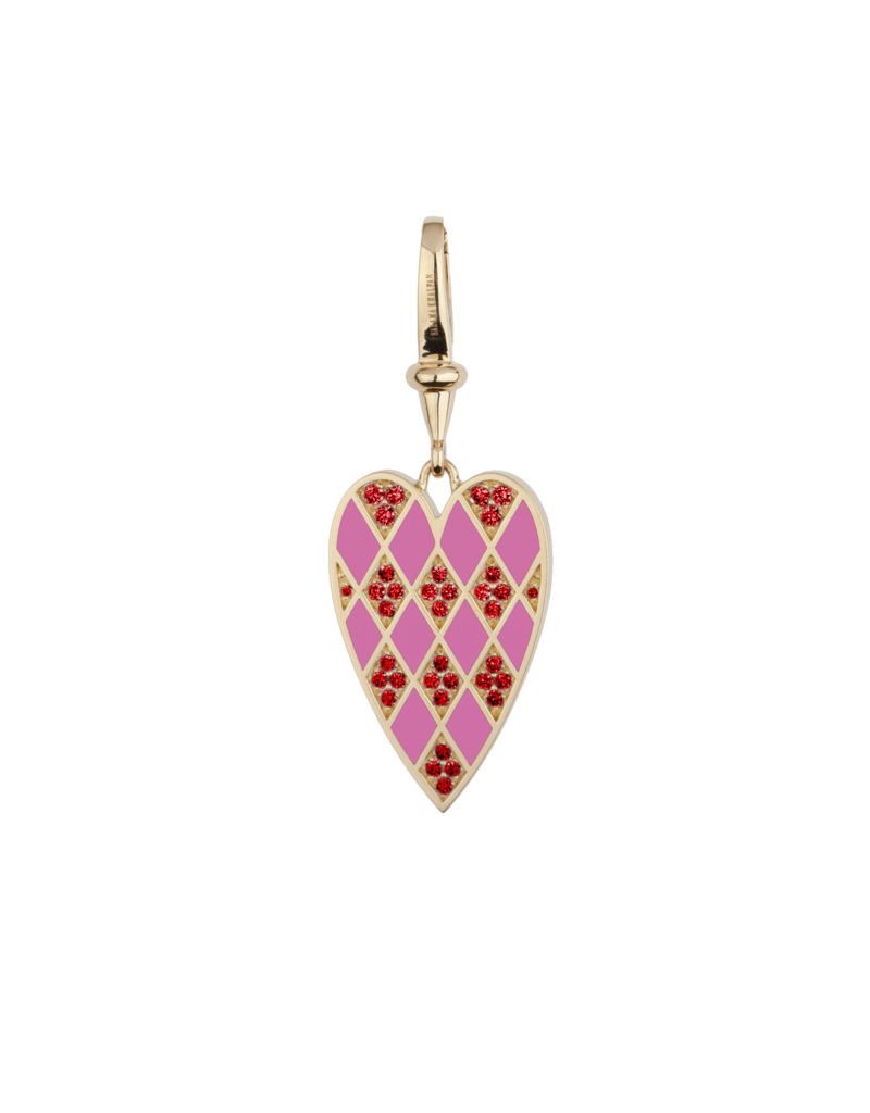 Calliope Carnival Heart Charm in Pink