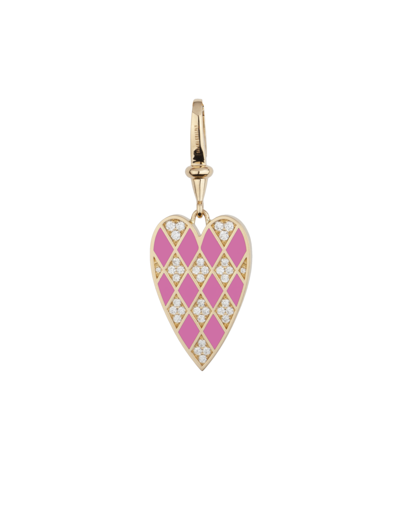 Calliope Carnival Heart Charm in Pink