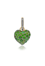 SKJ Queen of Hearts Mini Charm in Green Pavé