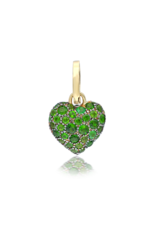 SKJ Queen of Hearts Mini Charm in Green Pavé