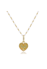 SKJ Queen of Hearts Mini Charm in Yellow Pavé