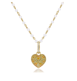 SKJ Queen of Hearts Mini Charm in Yellow Pavé